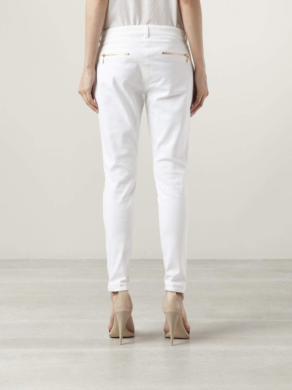 MICHAEL KORS-Skinny Zip Gold Detail Jean-