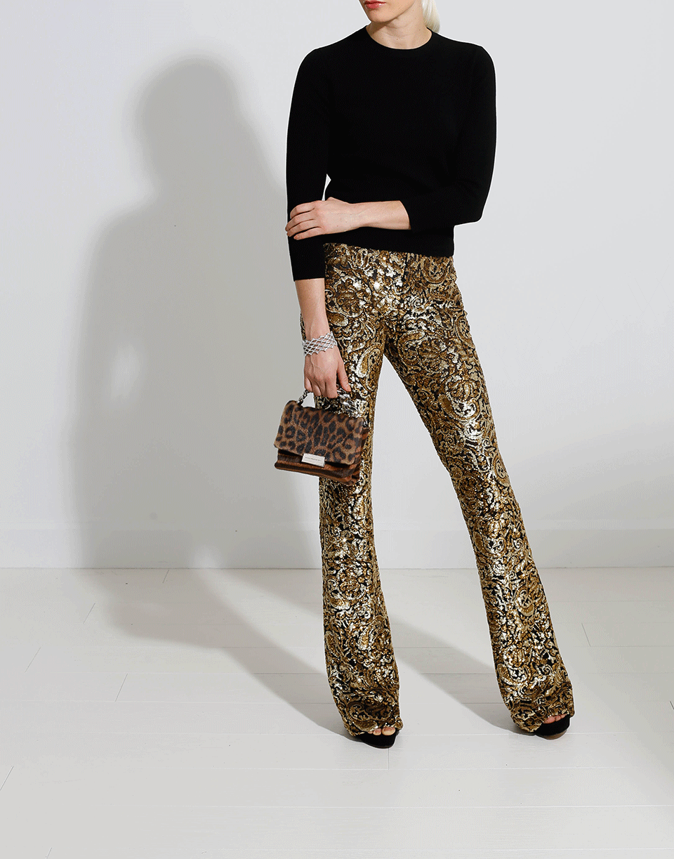 MICHAEL KORS-Paisley Paillette Flare Pant-