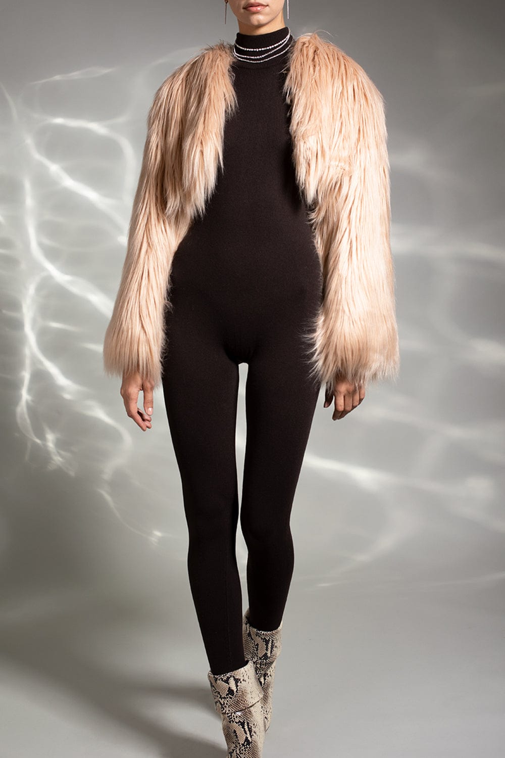 MICHAEL KORS-Turtleneck Catsuit - Chocolate-