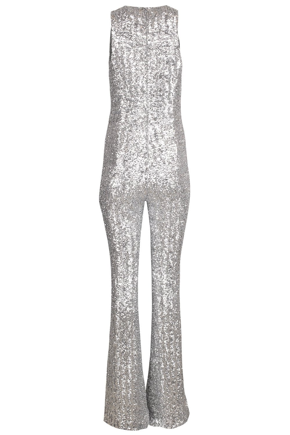 MICHAEL KORS-Sequin Flare Leg Jumpsuit-