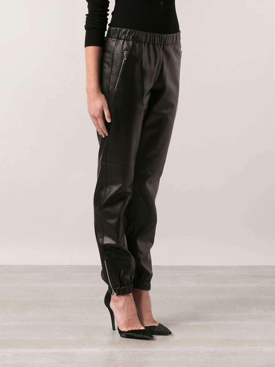 MICHAEL KORS-Leather Track Pant-