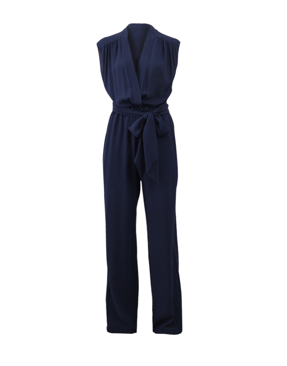 MICHAEL KORS-Belted Wrap Jumpsuit-