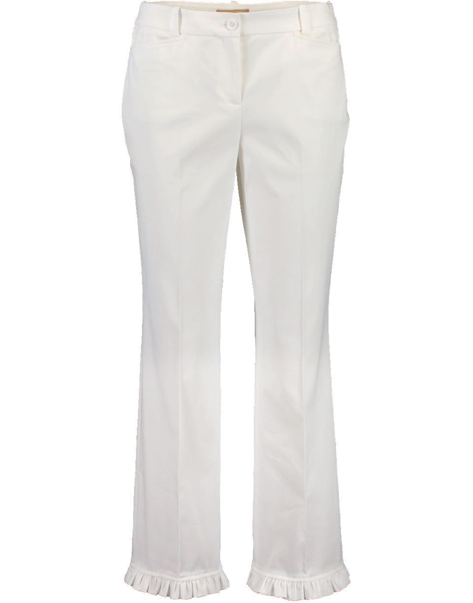 MICHAEL KORS-Cotton Ruffle Hem Trouser-