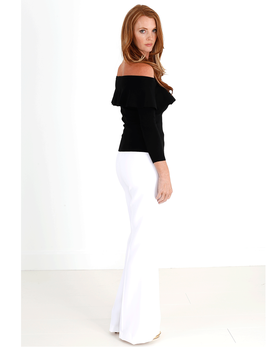 MICHAEL KORS-Double Crepe Flare Pant-WHITE