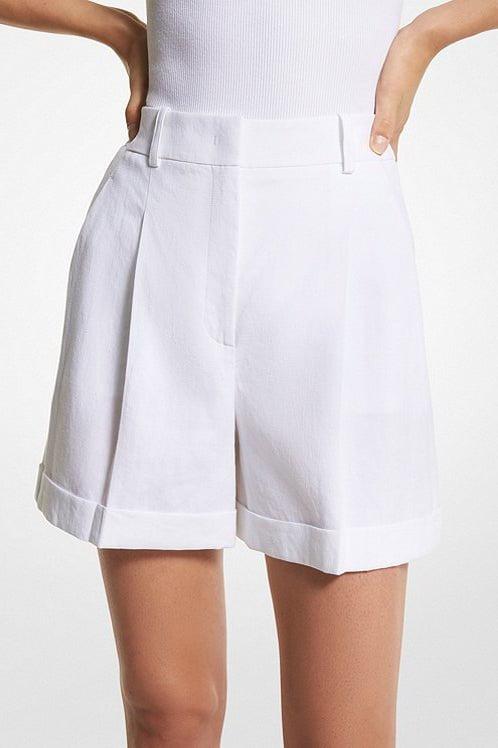 MICHAEL KORS-Pleated Cuff Shorts-