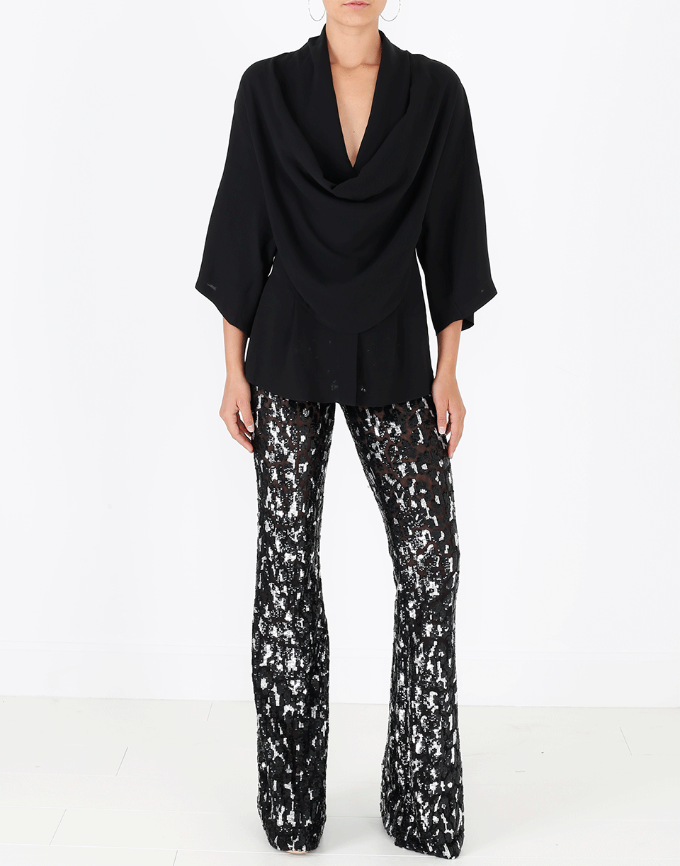 MICHAEL KORS-Leopard Embroidered Flare Pant-