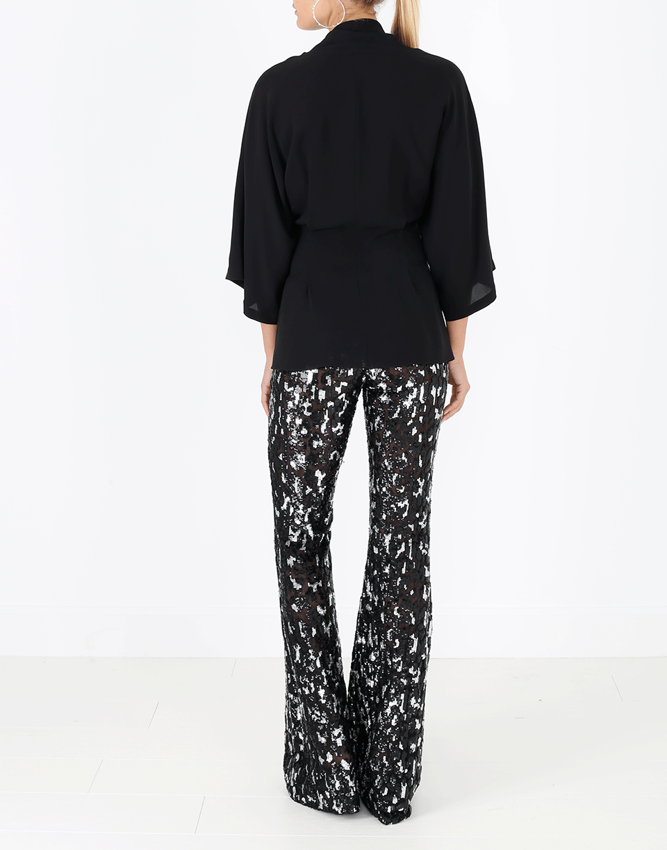 MICHAEL KORS-Leopard Embroidered Flare Pant-