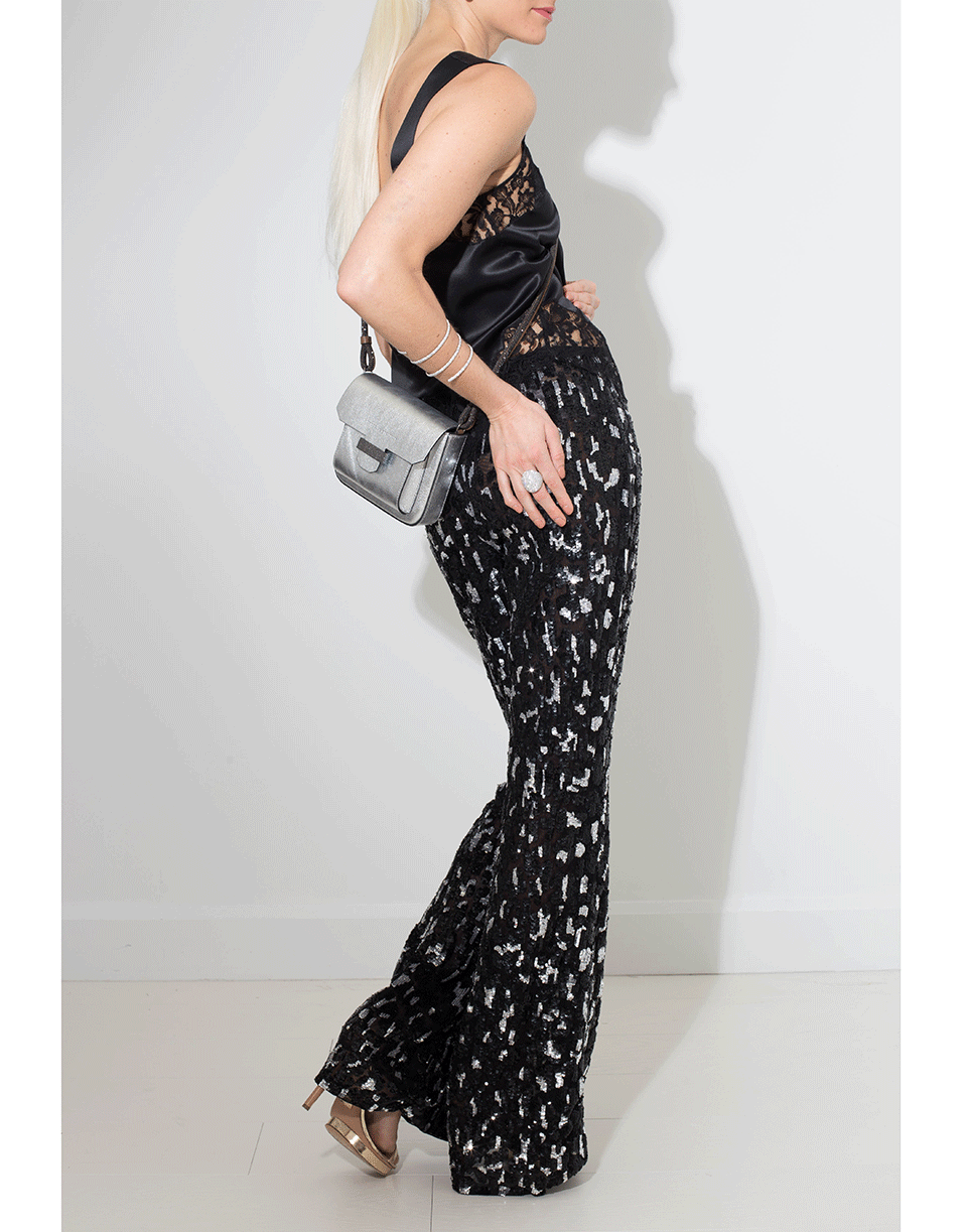 MICHAEL KORS-Leopard Embroidered Flare Pant-