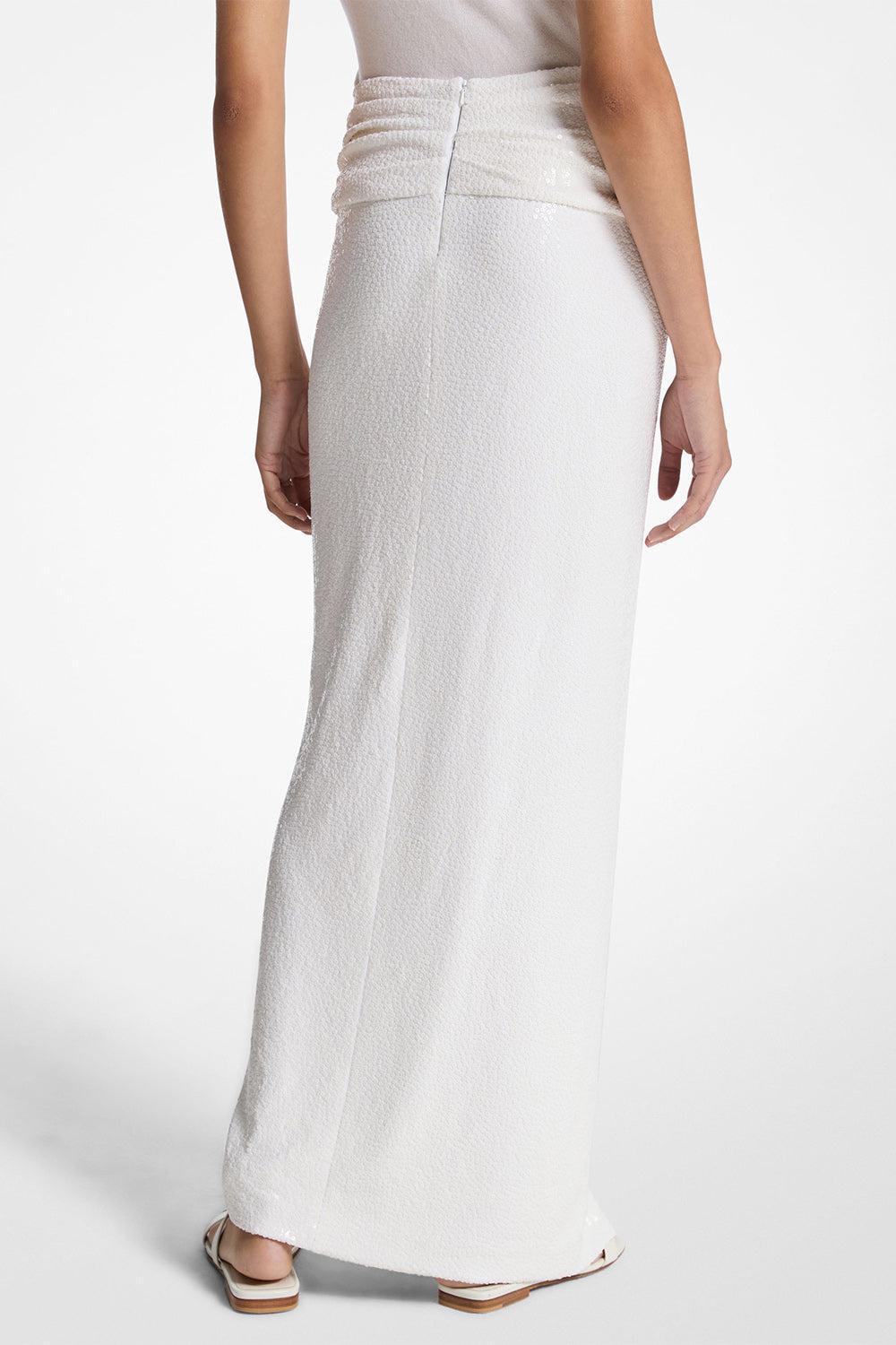 Embellished Pareo Skirt-OPTIC WH-4-CLOTHINGSKIRTEVENING-MICHAEL KORS COLLECTION