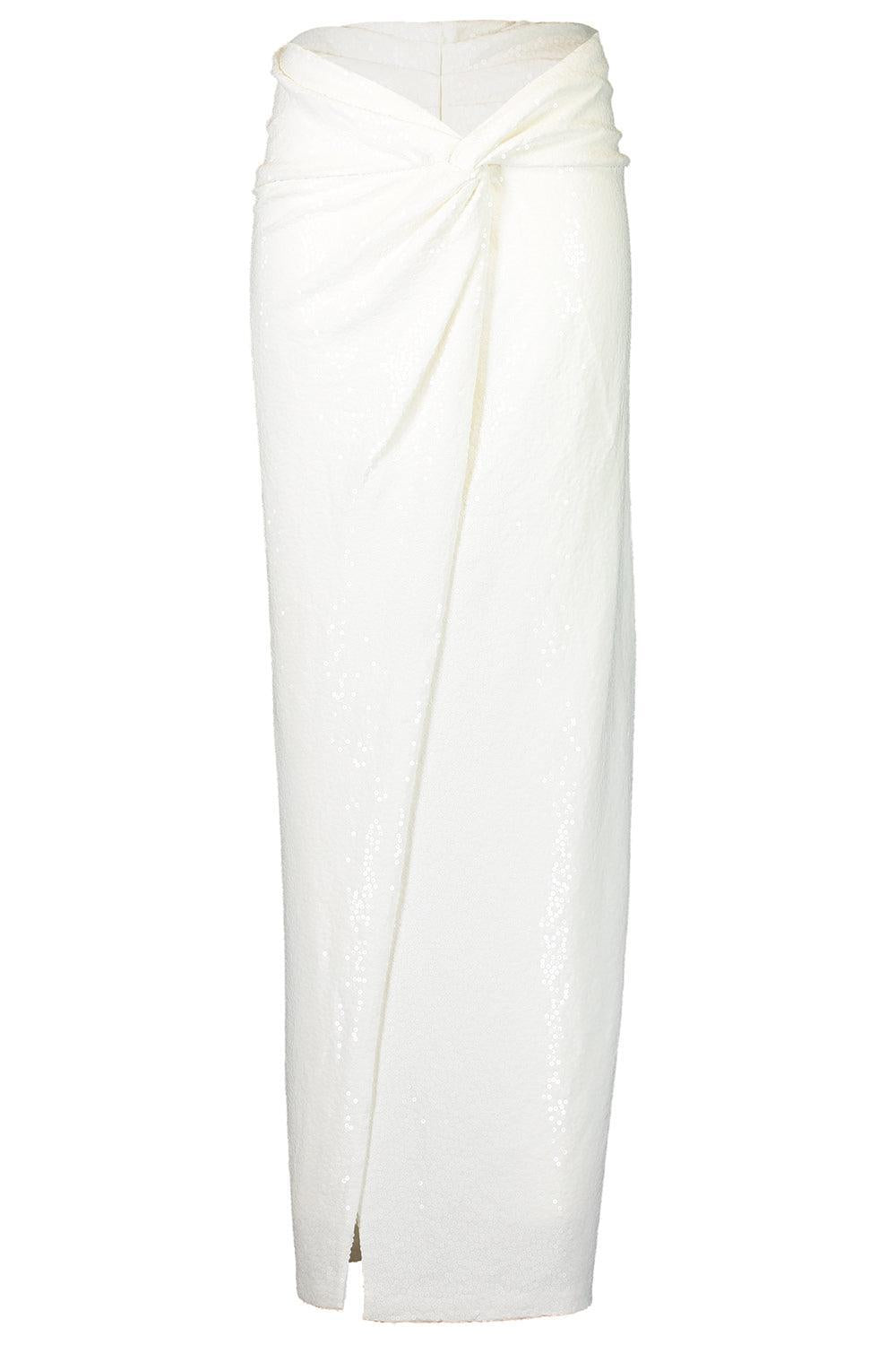 Embellished Pareo Skirt-OPTIC WH-4-CLOTHINGSKIRTEVENING-MICHAEL KORS COLLECTION