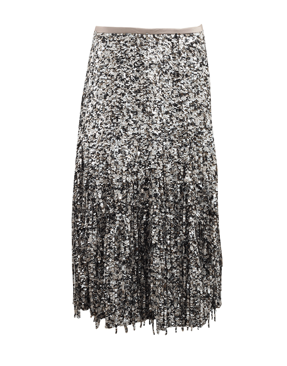 MICHAEL KORS-Paillette Fringe Skirt-TAUPE