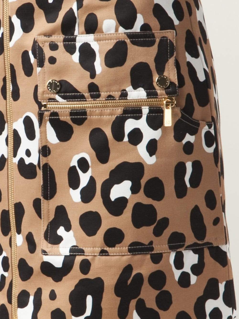 MICHAEL KORS-Zip Front Mini Print Skirt-