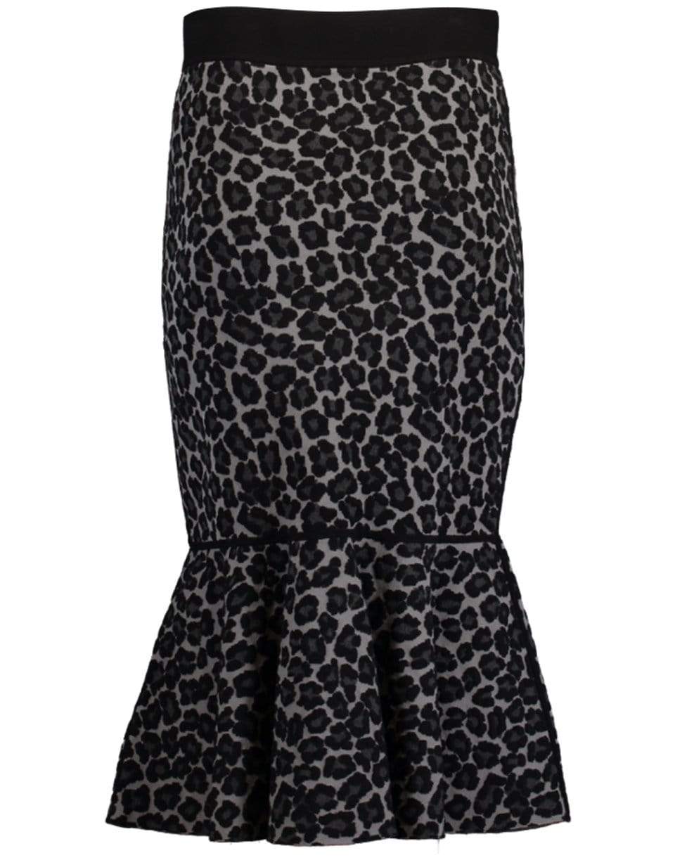 MICHAEL KORS-Charcoal Rumba Leopard Print Skirt-ANIMAL
