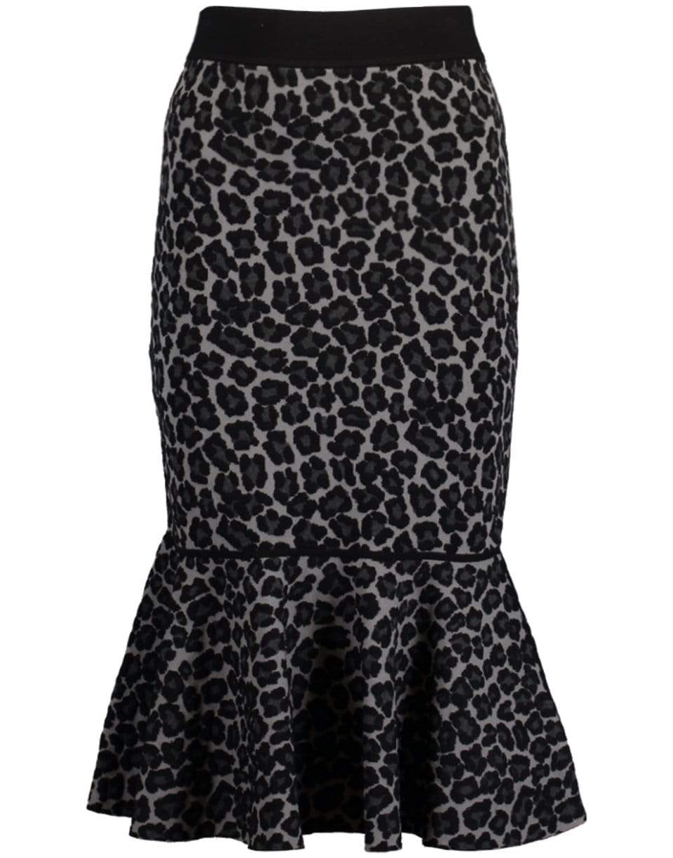 MICHAEL KORS-Charcoal Rumba Leopard Print Skirt-ANIMAL