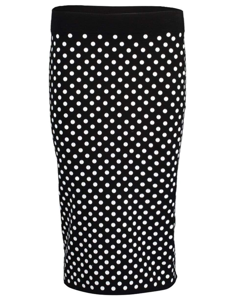 MICHAEL KORS-Paillette Knit Polka Dot Skirt-BLACK