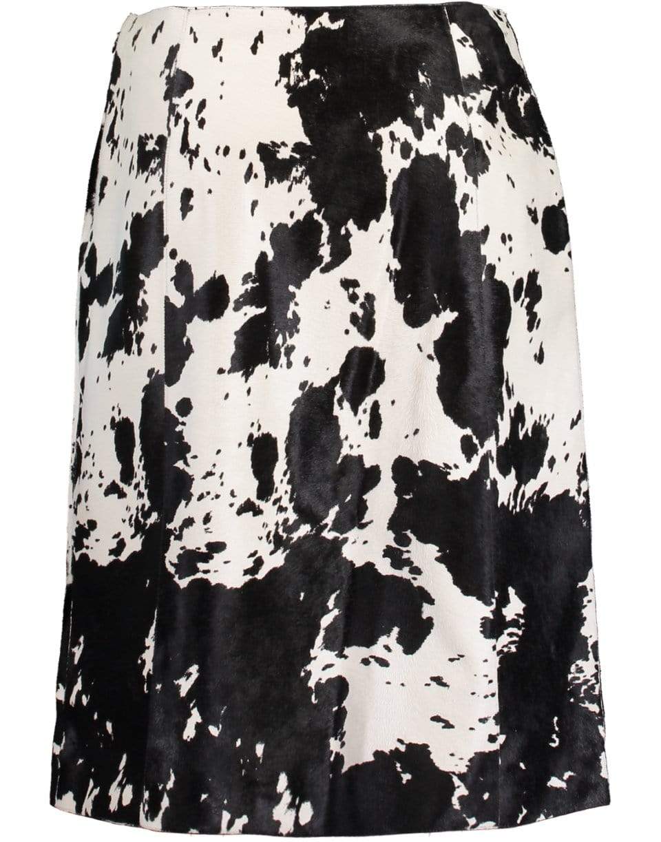 MICHAEL KORS-Pony Haircalf A-Line Skirt-IVRY/BLK