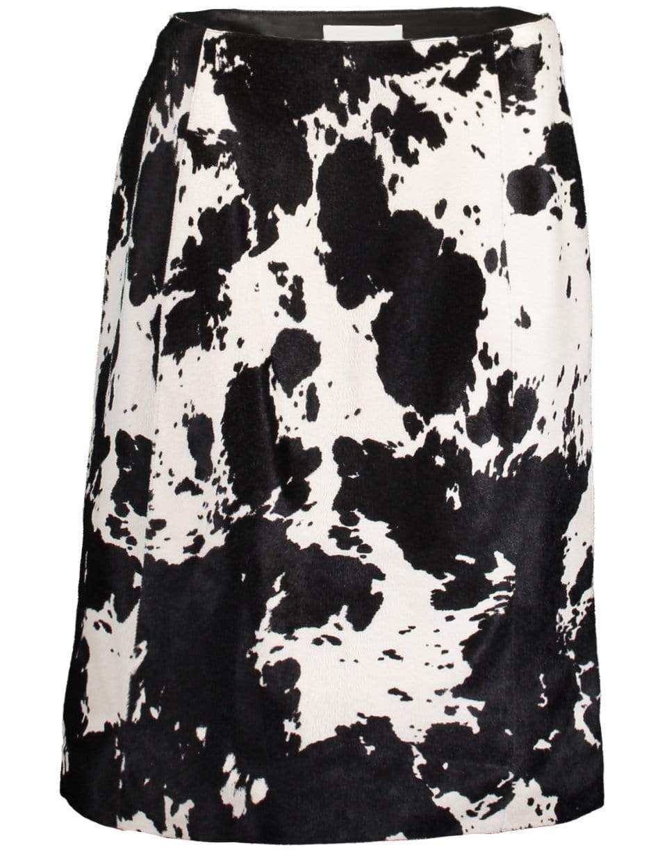 MICHAEL KORS-Pony Haircalf A-Line Skirt-IVRY/BLK