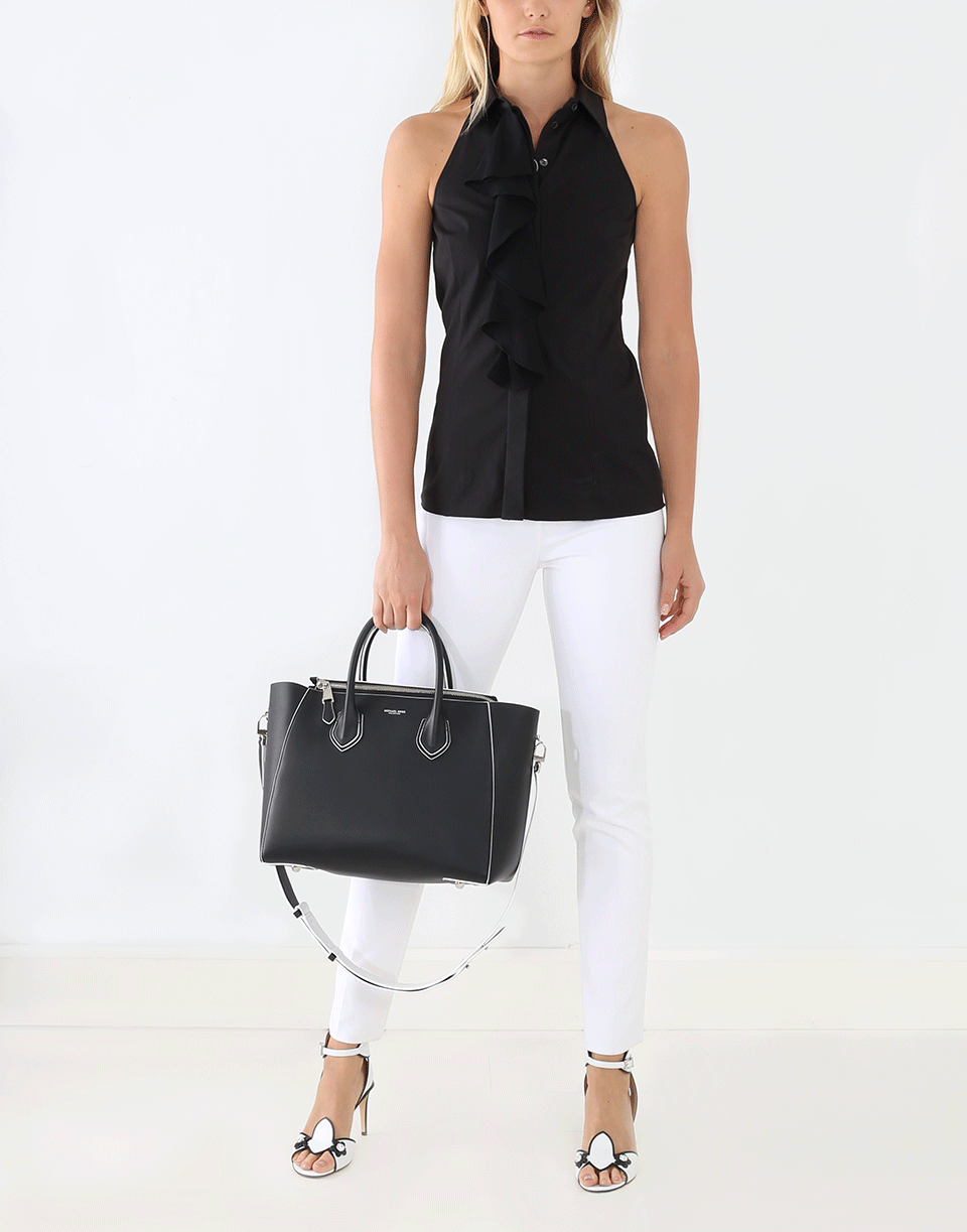 MICHAEL KORS-Ruffled Button Down Top-