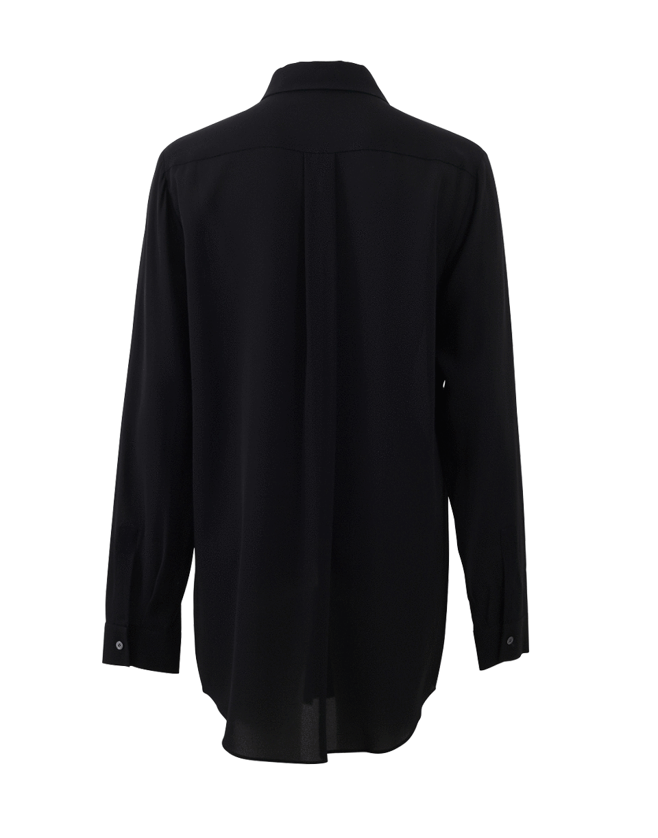 MICHAEL KORS-Long Silk Blouse-BLACK