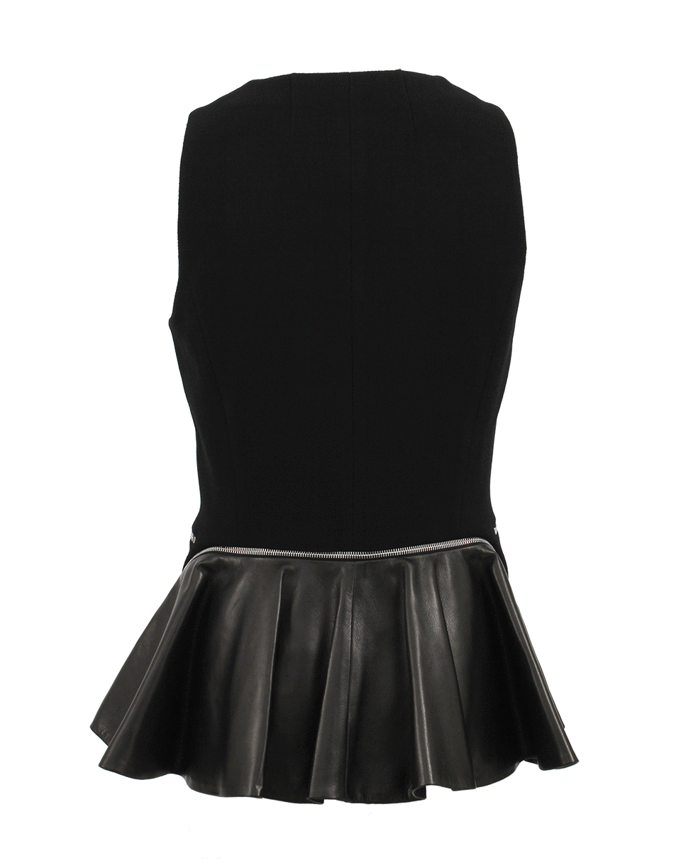 MICHAEL KORS-Peplum Zip Top with Leather-