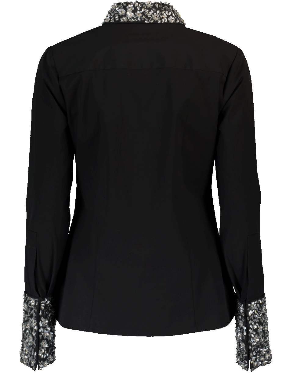 MICHAEL KORS-Embroidered French Cuff Shirt-