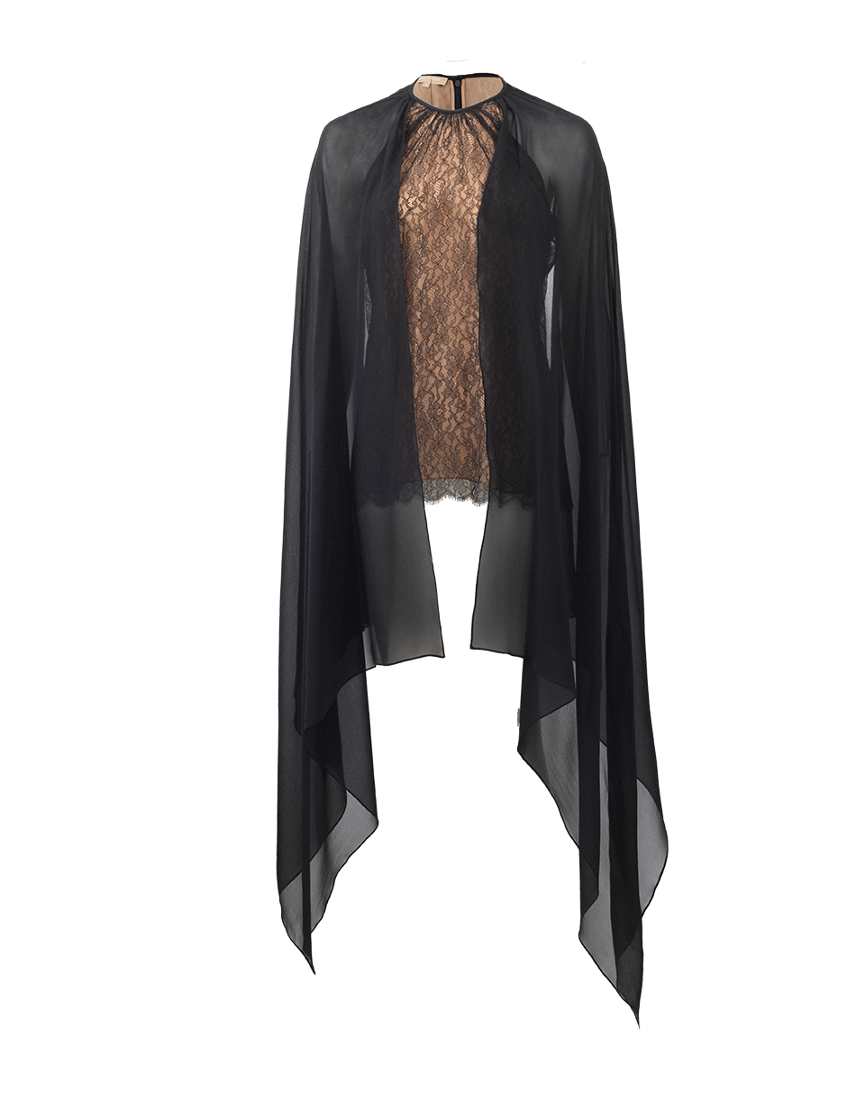 MICHAEL KORS-Cape Blouse-BLACK