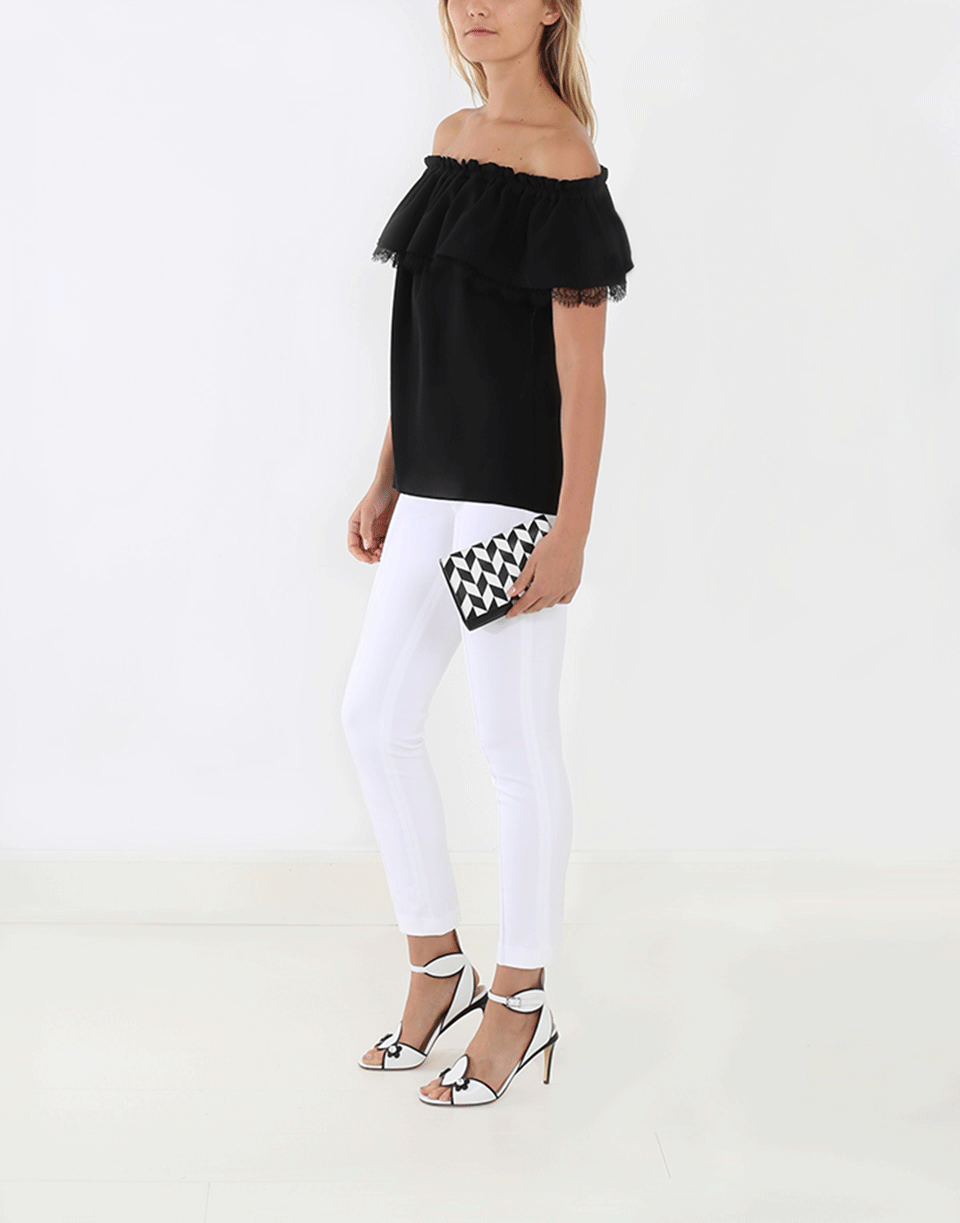 MICHAEL KORS-Off The Shoulder Lace Blouse-