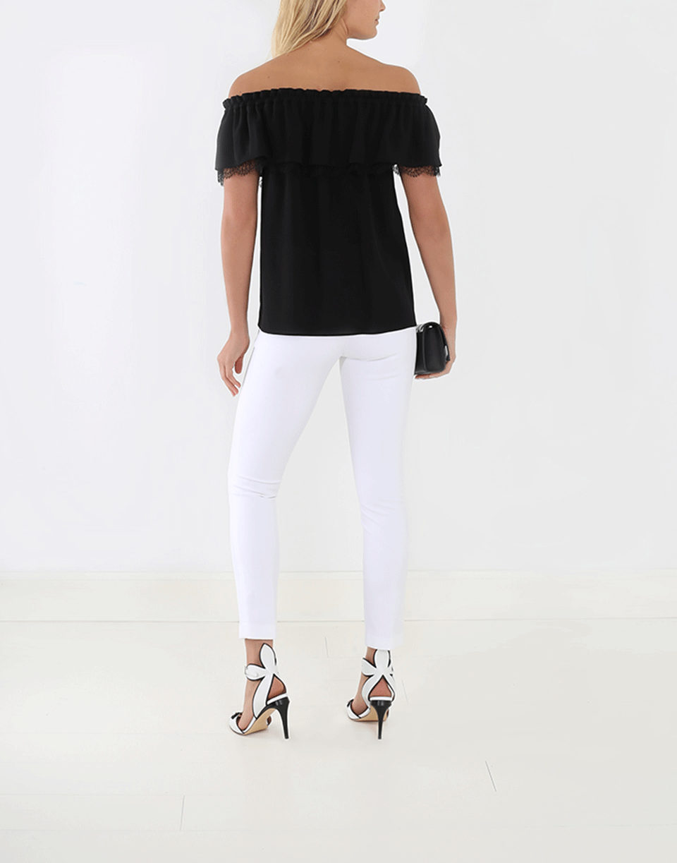 MICHAEL KORS-Off The Shoulder Lace Blouse-