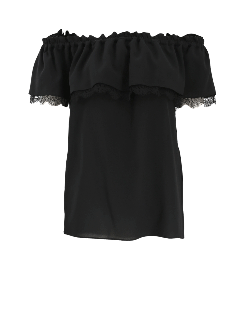 MICHAEL KORS-Off The Shoulder Lace Blouse-