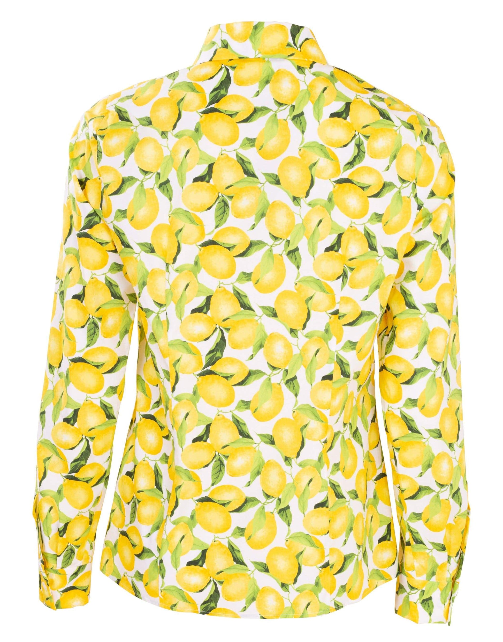 MICHAEL KORS-Lemon Print Button Down Blouse-