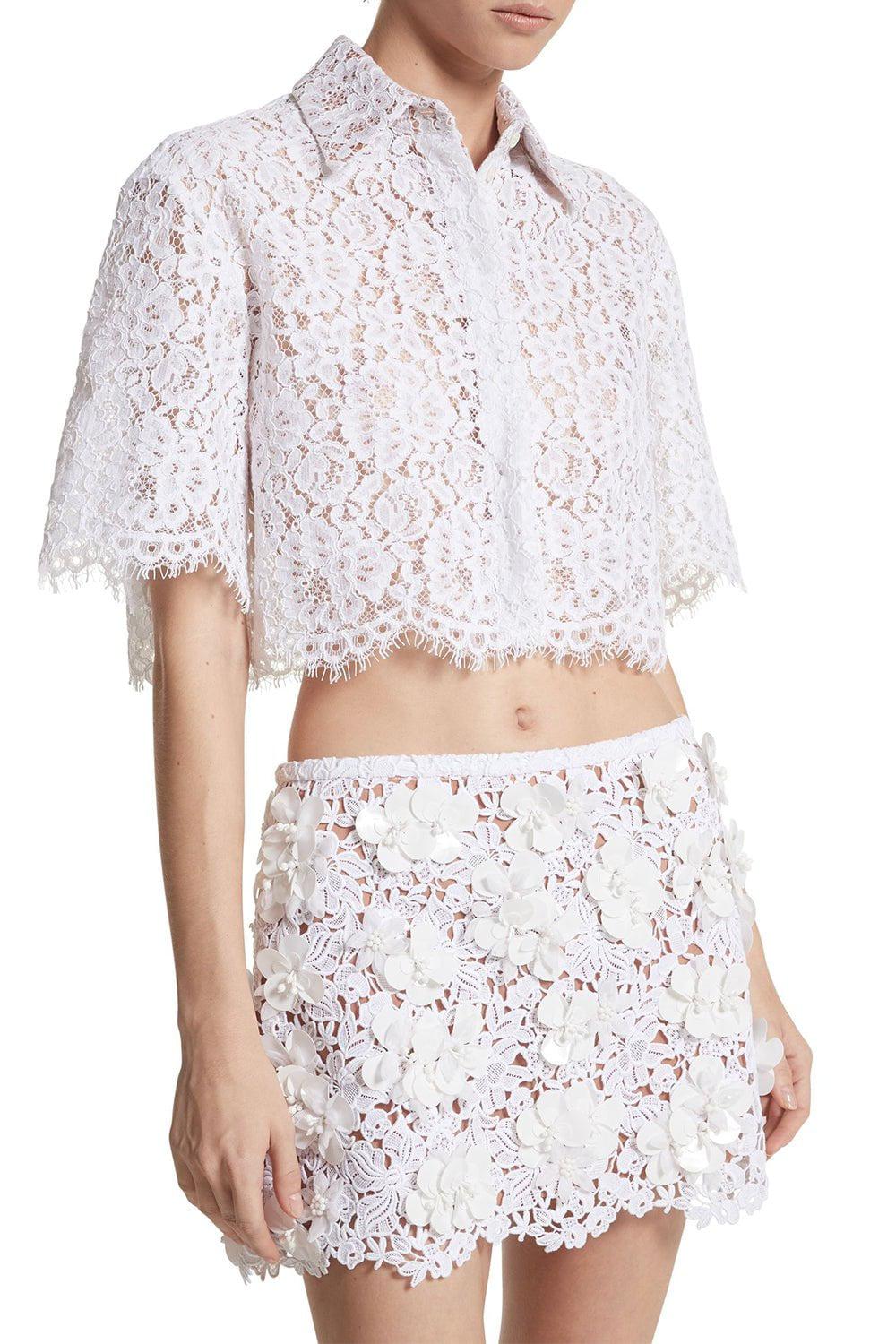 MICHAEL KORS-Floral Cropped Shirt-
