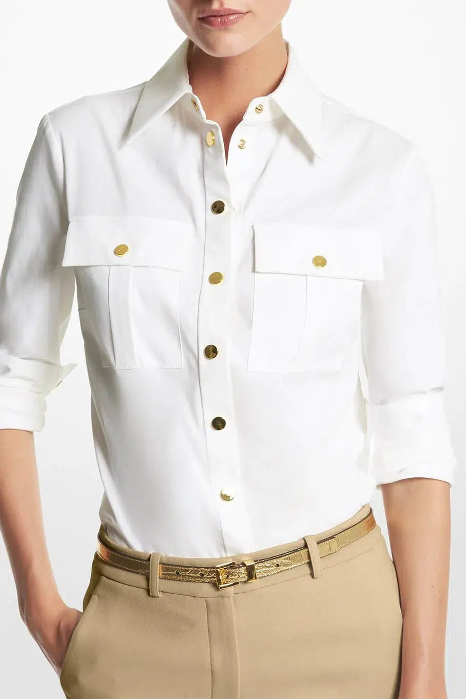 MICHAEL KORS-Button Down Cargo Shirt-