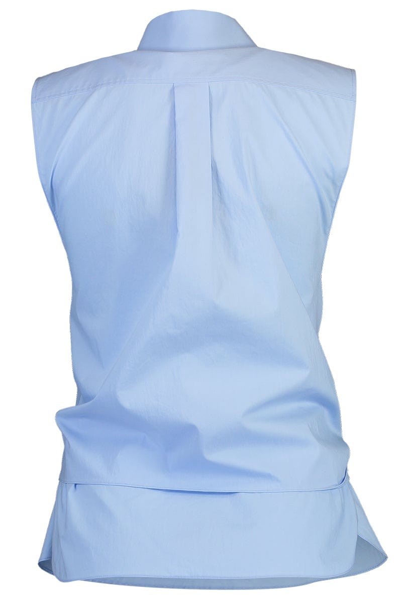 MICHAEL KORS-Front Tie Sleeveless Shirt - Oxford-