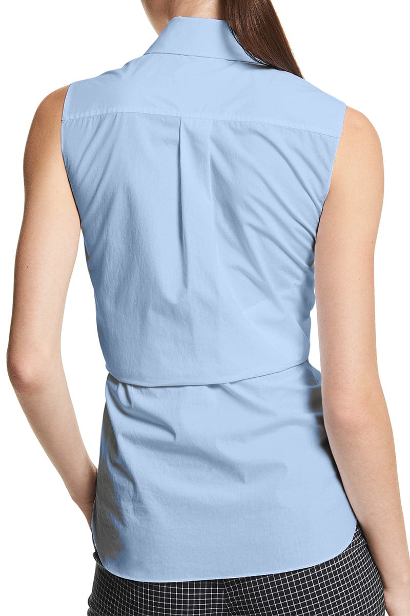 MICHAEL KORS-Front Tie Sleeveless Shirt - Oxford-