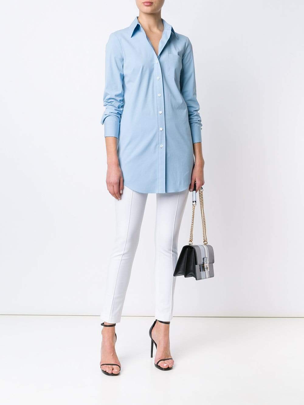 MICHAEL KORS-French Cuff Tunic Blouse-