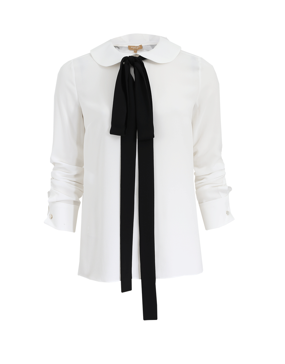 MICHAEL KORS-Bow Neck Tie Blouse-