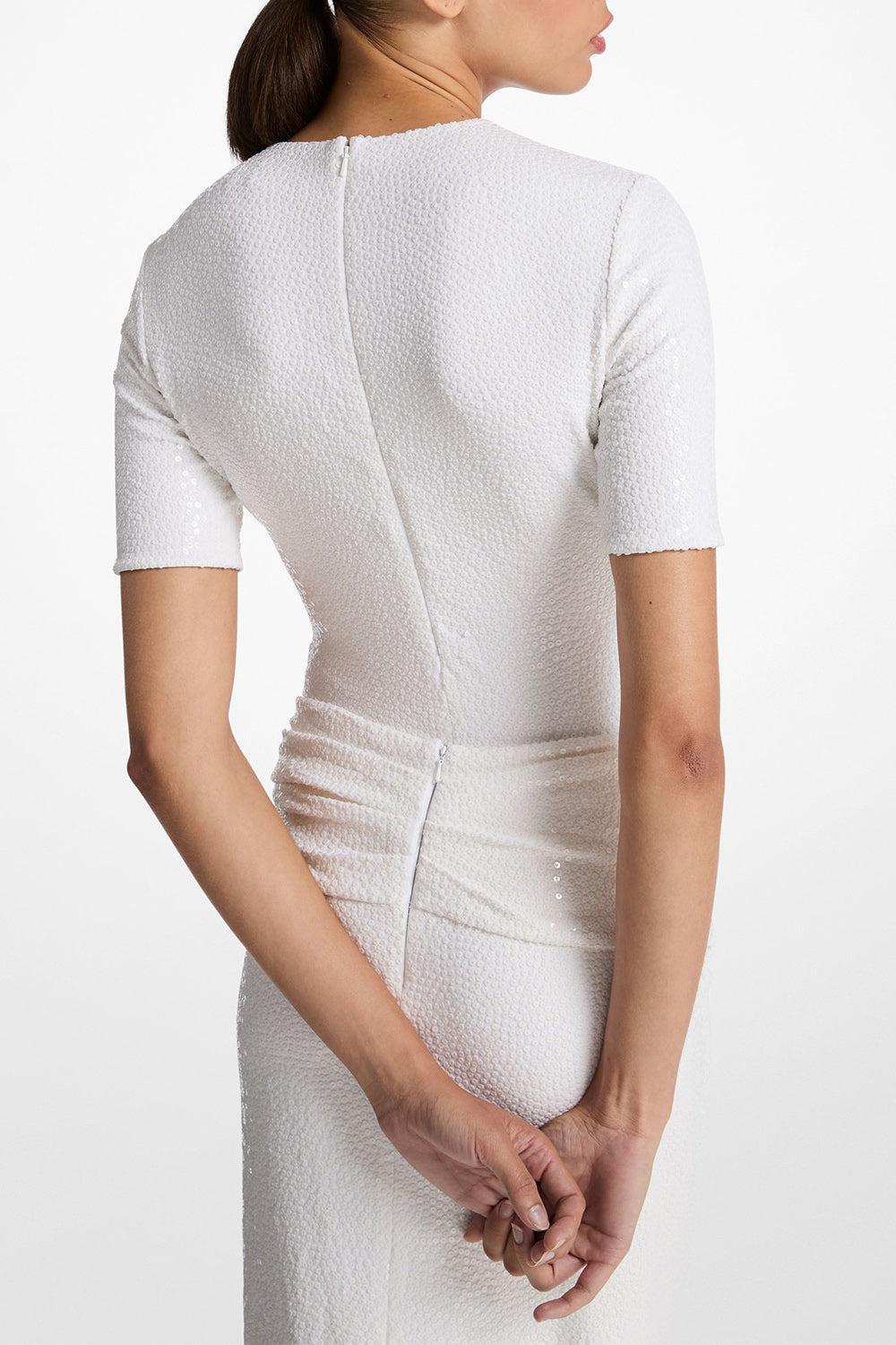 Embellished Tee Bodysuit-OPTIC WH-S-CLOTHINGTOPBODYSUIT-MICHAEL KORS COLLECTION