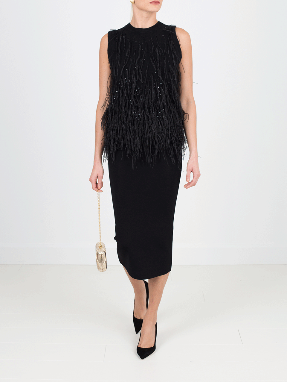 MICHAEL KORS-Ostrich Feathers Shell-