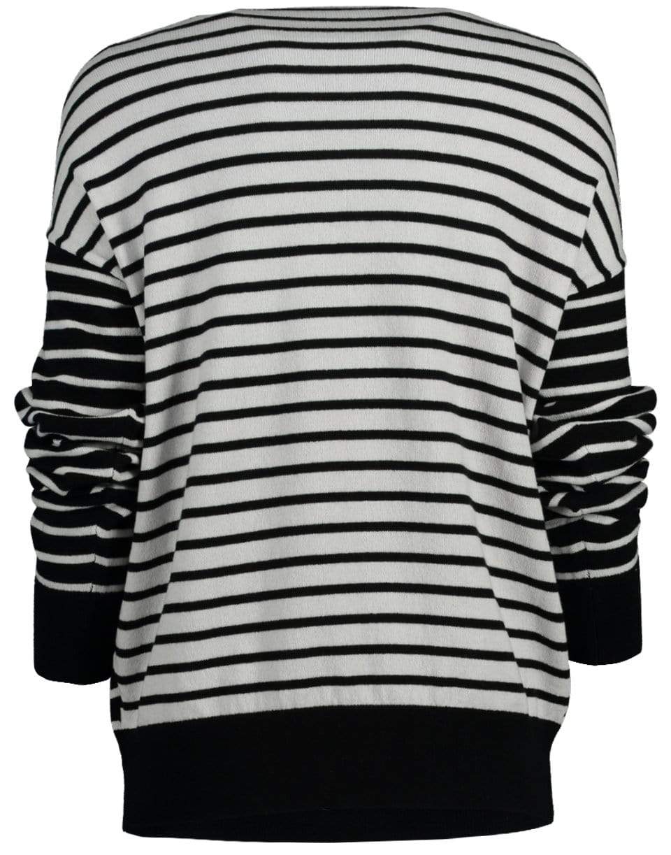MICHAEL KORS-Striped Shoulder Sleeve Crewneck-