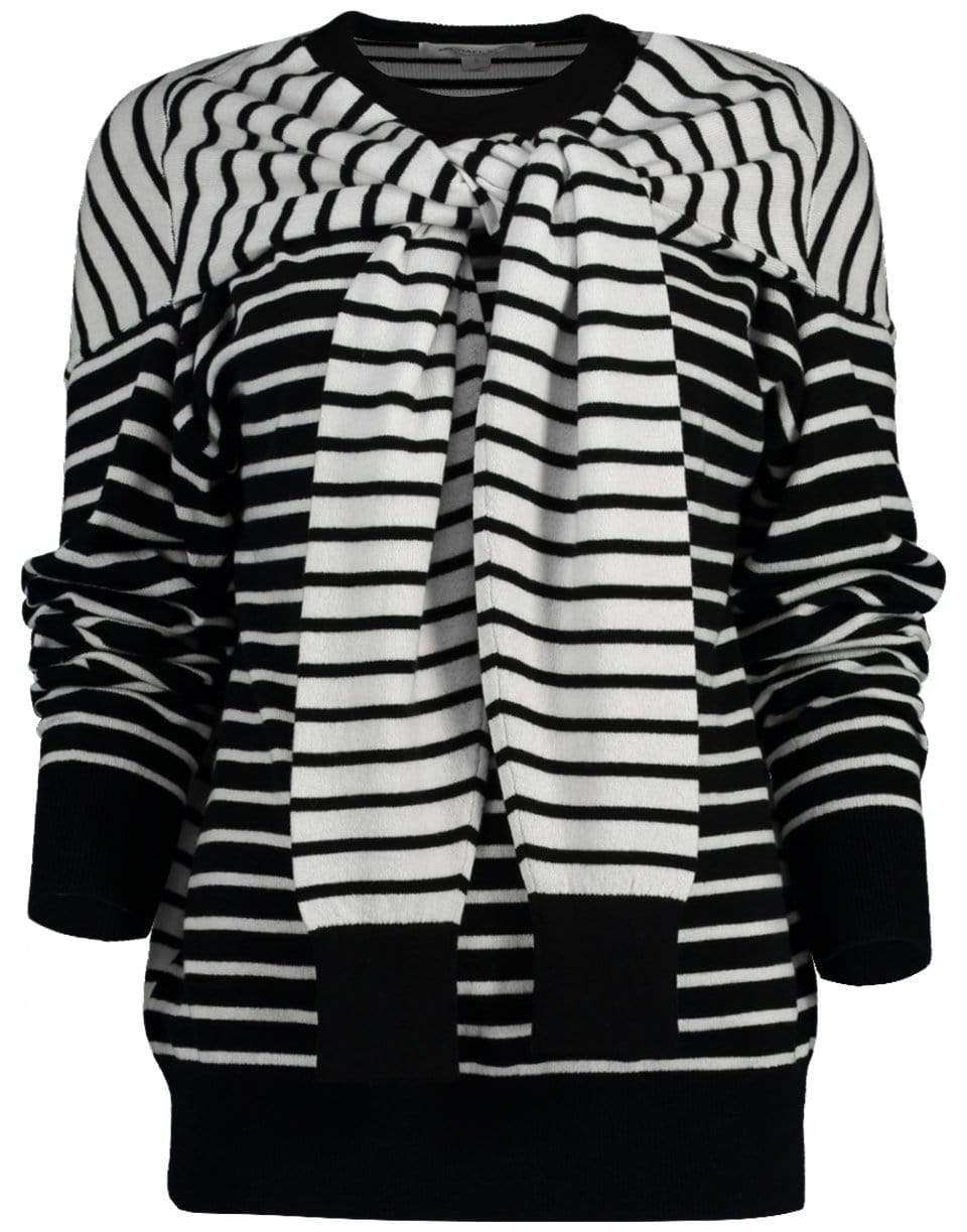 MICHAEL KORS-Striped Shoulder Sleeve Crewneck-