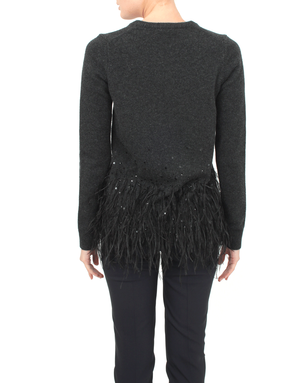 MICHAEL KORS-Ostrich Feather Pullover-
