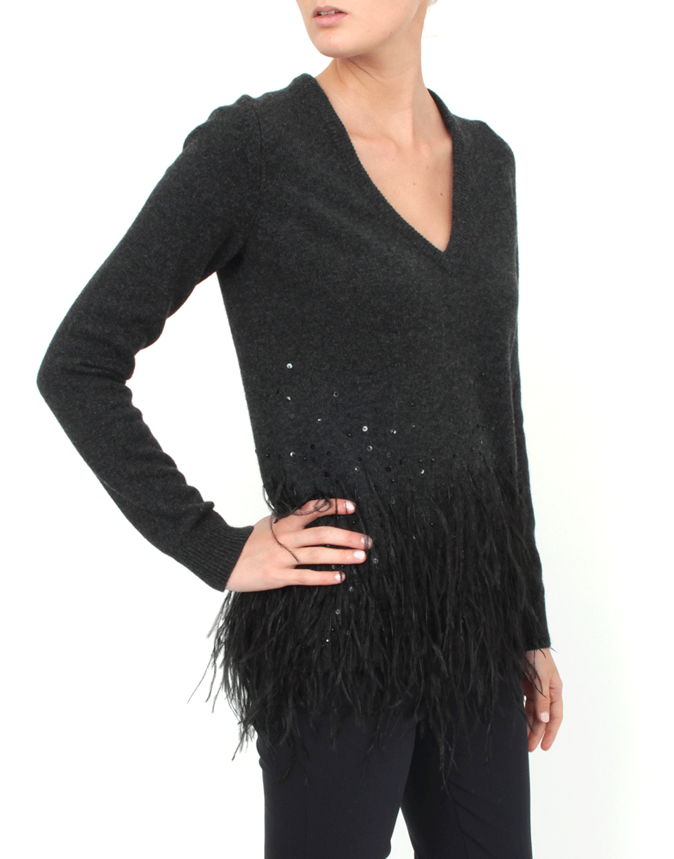 MICHAEL KORS-Ostrich Feather Pullover-