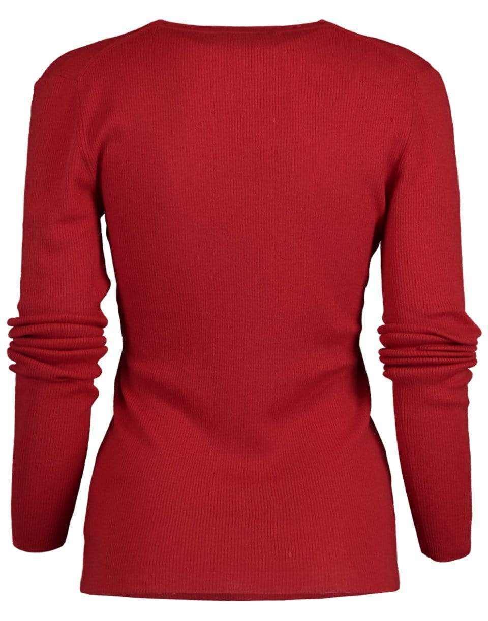 MICHAEL KORS-Crimson Featherweight Cashmere Top-