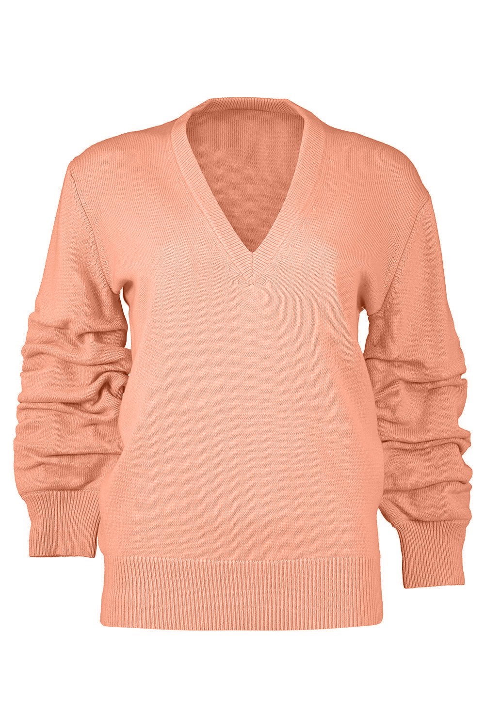 Crushed Sleeve Sweater - Melon CLOTHINGTOPKNITS MICHAEL KORS COLLECTION   