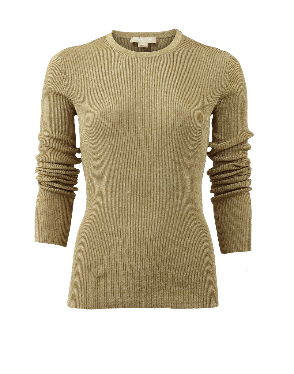 MICHAEL KORS-Metallic Ribbed Pull Over-