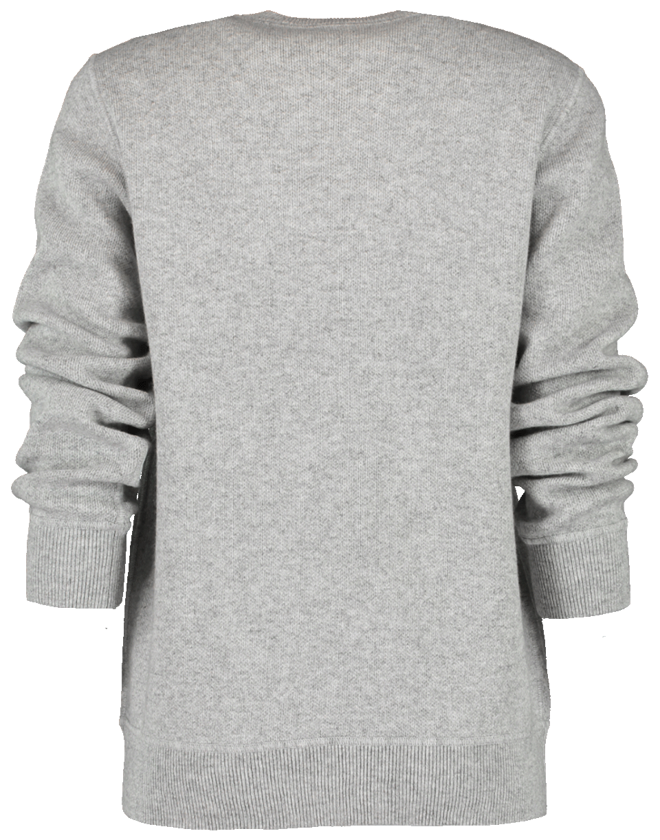 MICHAEL KORS-MK Beach Club Crewneck Pullover-GREY WHITE