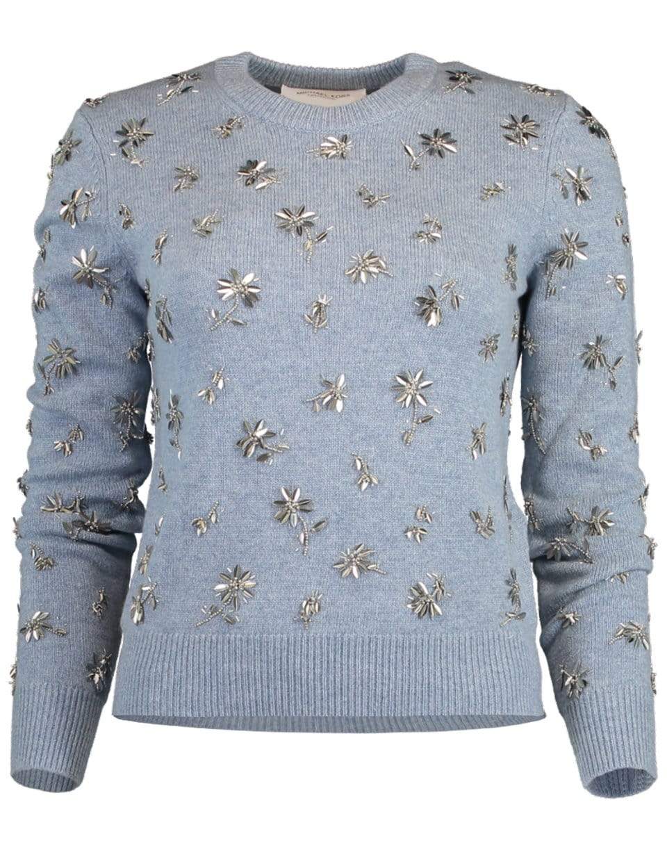 MICHAEL KORS-Cashmere Floral Embellished Pullover-
