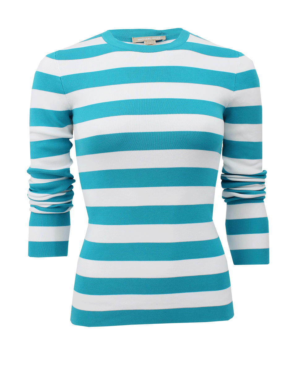 MICHAEL KORS-Striped Long Sleeve Crew-