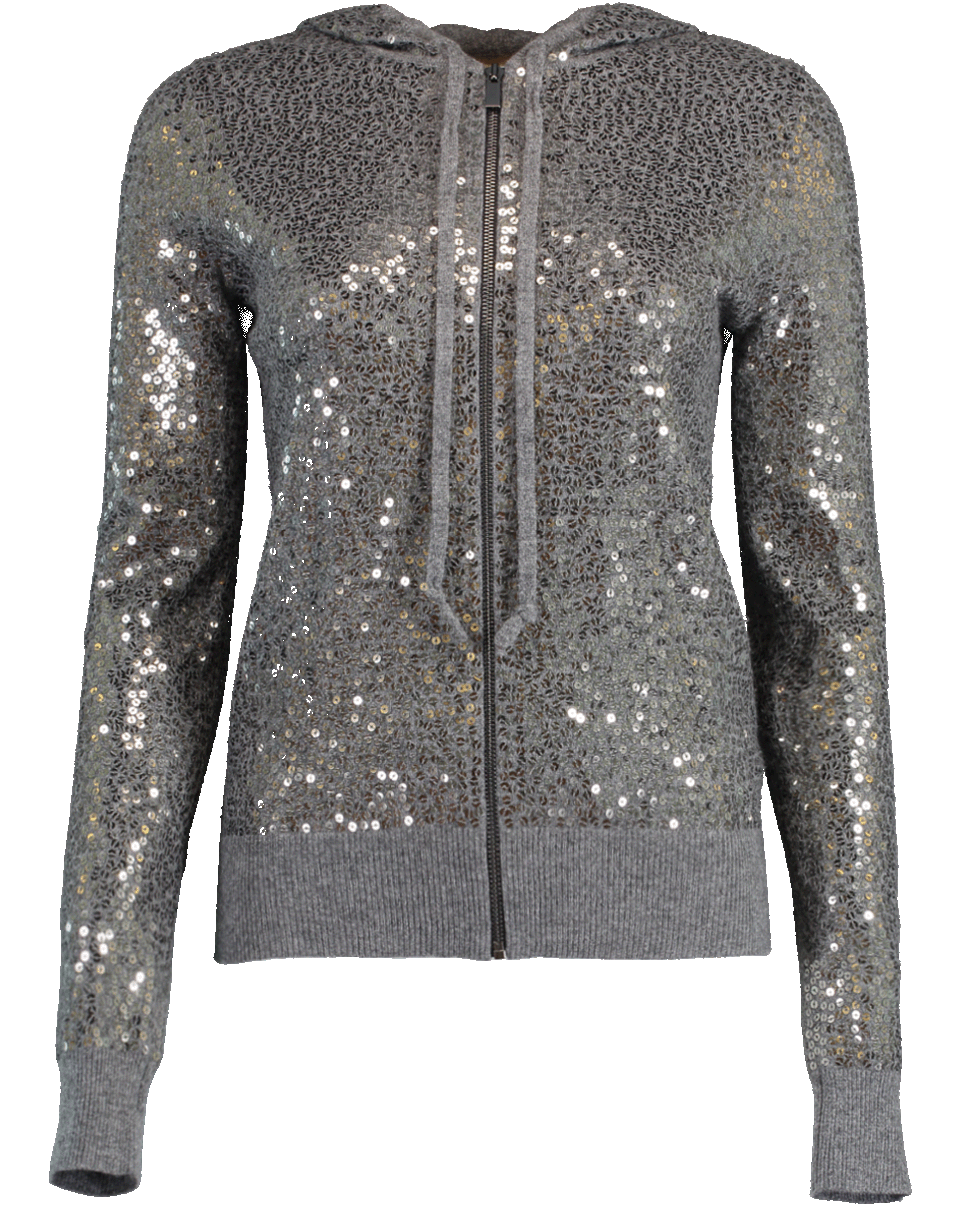 MICHAEL KORS-Sequin Embellished Cashmere Hoodie-