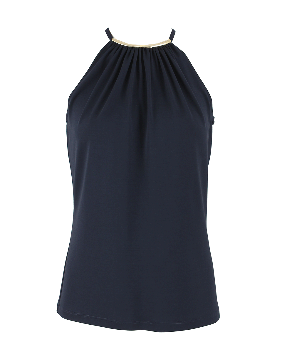 MICHAEL KORS-Side Zip Necklace Halter-MIDNIGHT
